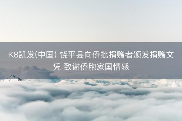 K8凯发(中国) 饶平县向侨批捐赠者颁发捐赠文凭 致谢侨胞家国情感