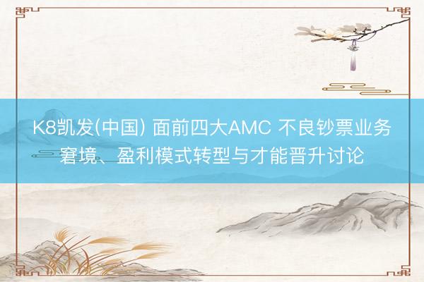 K8凯发(中国) 面前四大AMC 不良钞票业务窘境、盈利模式转型与才能晋升讨论