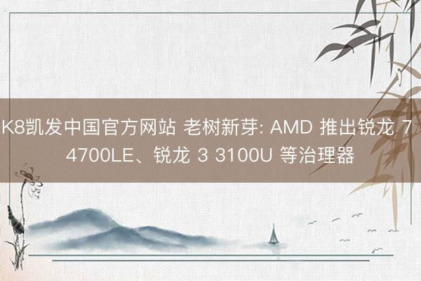 K8凯发中国官方网站 老树新芽: AMD 推出锐龙 7 4700LE、锐龙 3 3100U 等治理器