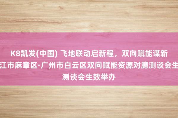 K8凯发(中国) 飞地联动启新程，双向赋能谋新局！湛江市麻章区·广州市白云区双向赋能资源对臆测谈会生效举办