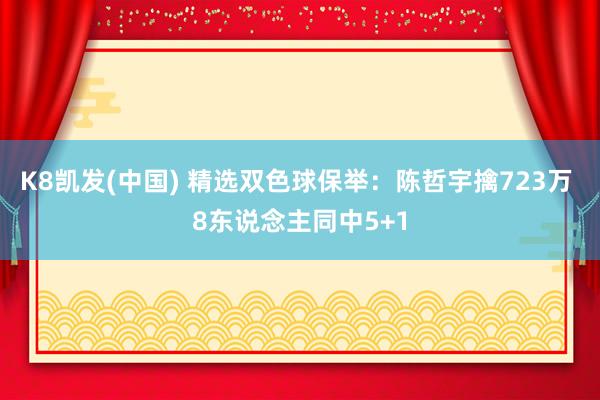 K8凯发(中国) 精选双色球保举:陈哲宇擒723万 8东说念主同中5+1